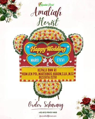 Karangan Papan Bunga Pernikahan di Maruyung